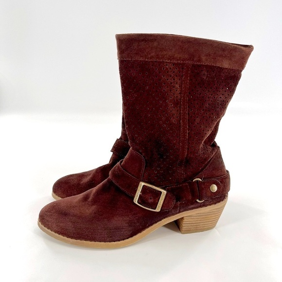 CHINESE LAUNDRY TEE JAI Brown Suede Leather Boots size 7.5 M - Picture 10 of 12